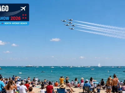 Chicago Air and Water Show 2026 over North Avenue Beach