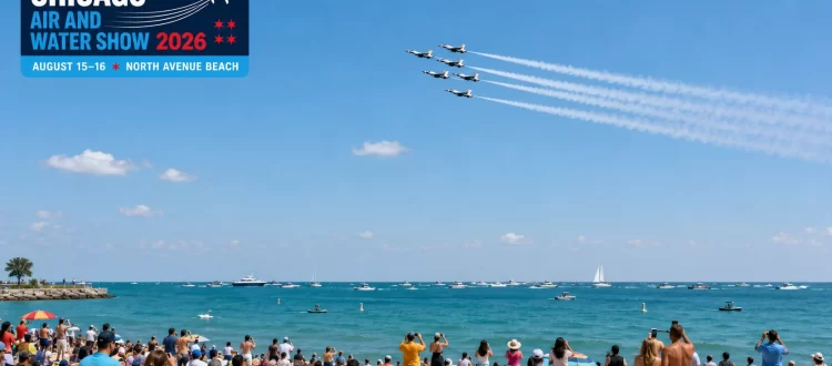 Chicago Air and Water Show 2026 over North Avenue Beach