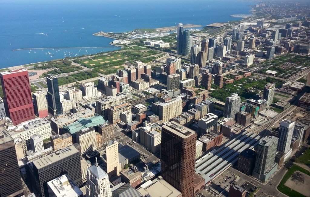 chicago downtown view from a highrise - Go Chicago Limo chicago downtown view from a highrise