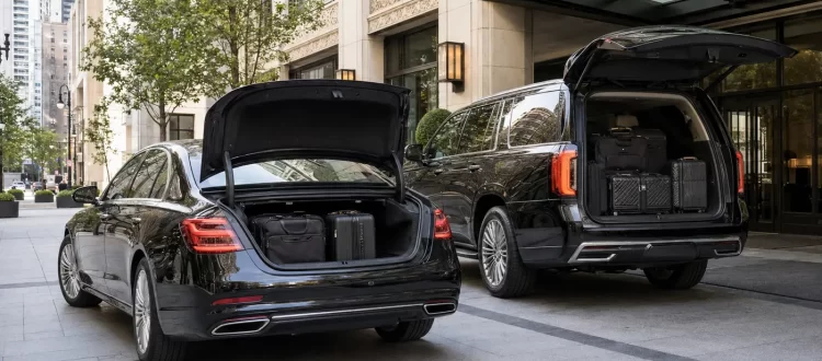 Sedan and SUV luggage capacity comparison at a Chicago hotel